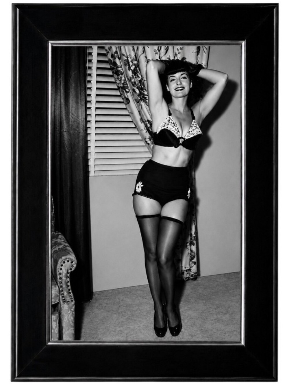 Bettie Page Pin up Rockabilly Punk Vintage Decor Goth Beautiful beauty makeup
